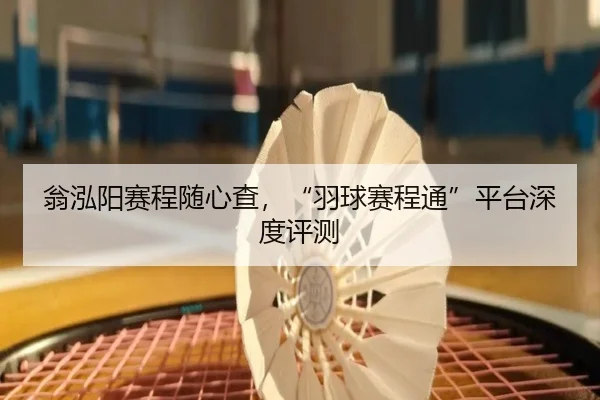 翁泓阳赛程随心查，“羽球赛程通”平台深度评测